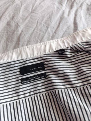 Camisa de vestir rayas blanco y negro