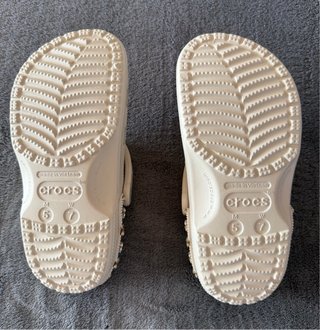 Crocs Classic Beige con Perle e Strass