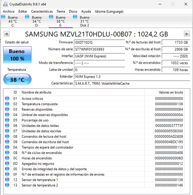Samsung PM9A1a 1TB NVMe PCIe 4.0 M.2 SSD