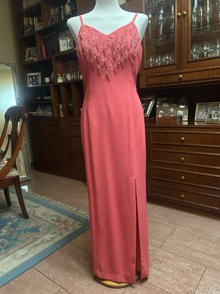 Vestido fiesta coral T-42