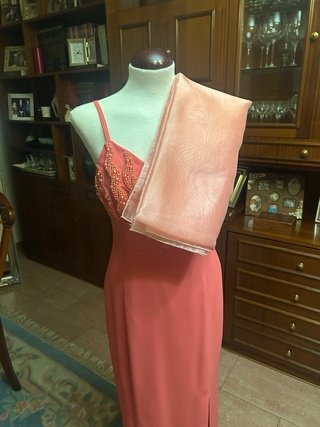 Vestido fiesta coral T-42