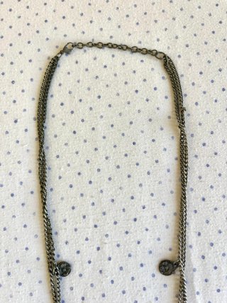 Collar largo plata y azul