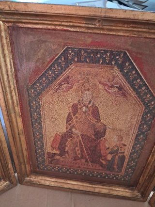 Triplicó vintage religioso 3 paneles arte sacro...