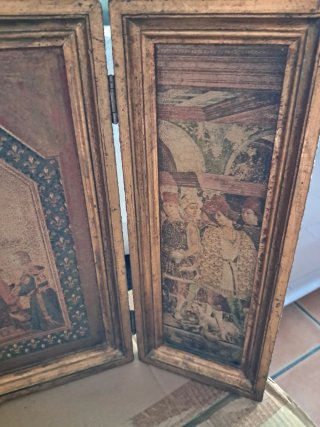 Triplicó vintage religioso 3 paneles arte sacro...