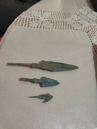 3 Puntas de Lanza Bronce Antigua Grecia