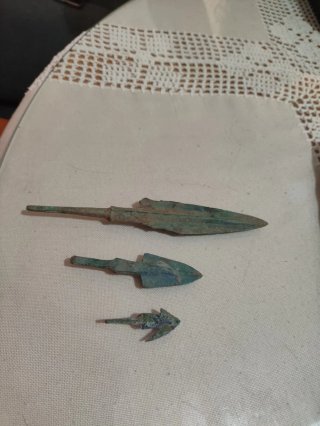 3 Puntas de Lanza Bronce Antigua Grecia