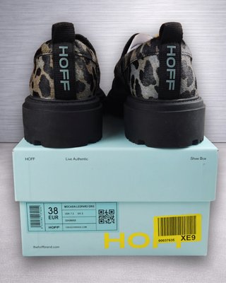 Mocasines HOFF Leopard Cuero Gris mujer 38 Nuevo