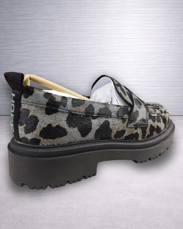 Mocasines HOFF Leopard Cuero Gris mujer 38 Nuevo