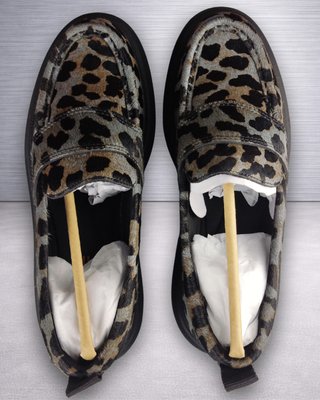 Mocasines HOFF Leopard Cuero Gris mujer 38 Nuevo