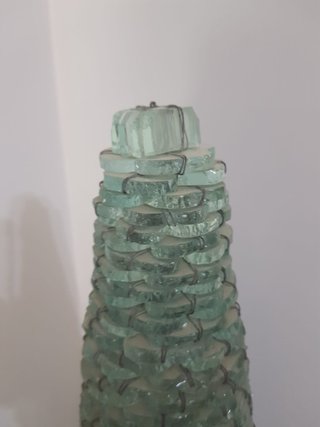 Lámpara de pie Vintage Brutalista Vidrio
