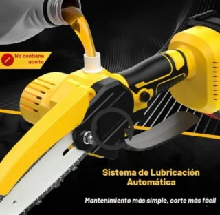 Motosierra Eléctrica con Prolongador y 2 baterías.