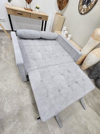 Sofá Cama Gris de 2 Plazas