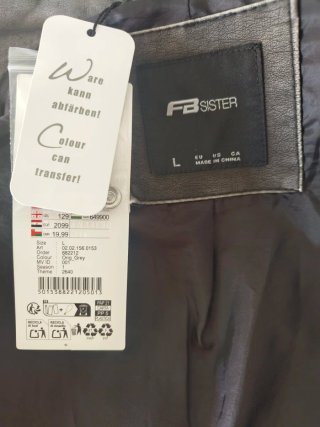 Chaqueta FBsister Cuero Gris