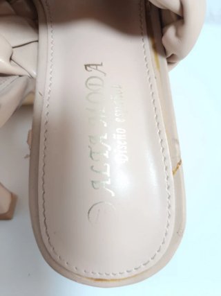 Sandalias Alta Moda Beige Trenzadas Tacón