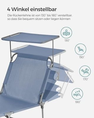 Tumbona SONGMICS GCB022Q01 Plegable 71×200×38cm