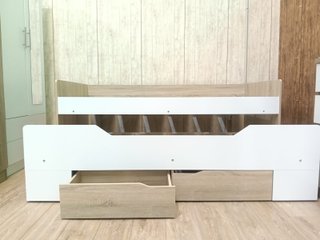 Cama Nido Blanca y Madera