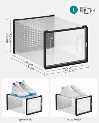 Zapatero Cajas Zapatos 18pcs SONGMICS LSP007B18