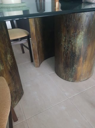 Mesa Comedor Cristal Estilo Paul Evans