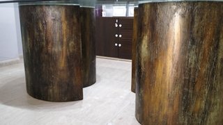 Mesa Comedor Cristal Estilo Paul Evans