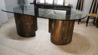 Mesa Comedor Cristal Estilo Paul Evans