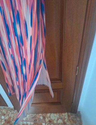 Vestido largo estampado multicolor