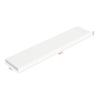 Estantería flotante blanca.