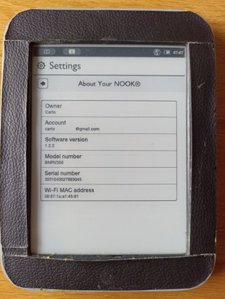 E-reader NOOK Simple Touch con GlowLight (BNRV350)