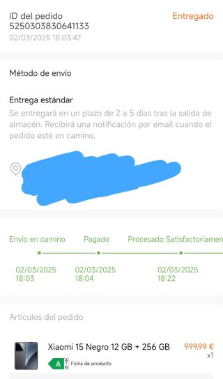 Xiaomi 15 Negro 12GB+256GB