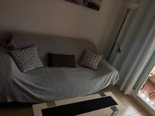 Sofá Cama Italiano Piel Beige como nuevo