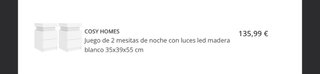 Mesitas de noche blancas con luz
