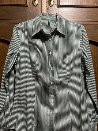 Camisa United Colors of Benetton Rayas Verde/Blanc