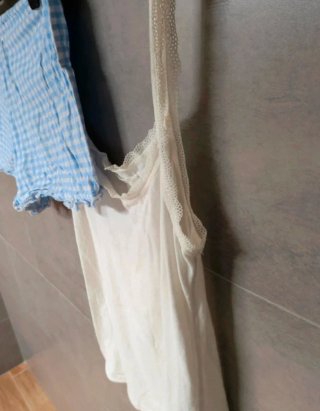 Pijama Women'secret cuadros azul y blanco