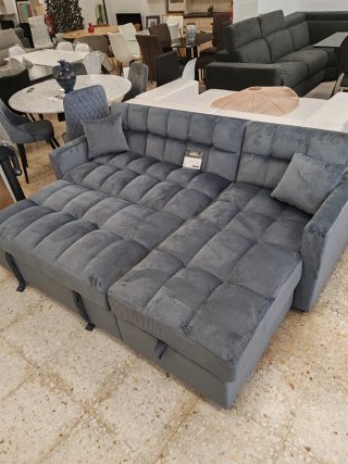 Sofá Cama Gris Tela.
