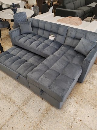 Sofá Cama Gris Tela.