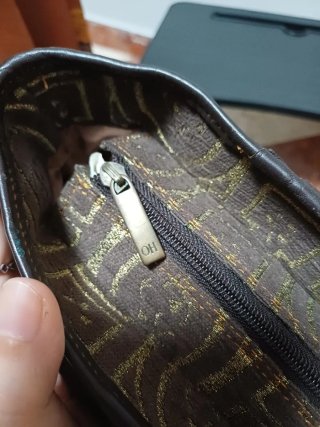 Bolso OH Piel y Ante Marrón y Dorado