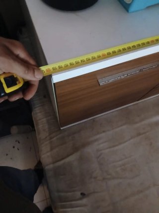 Mueble TV madera y blanco