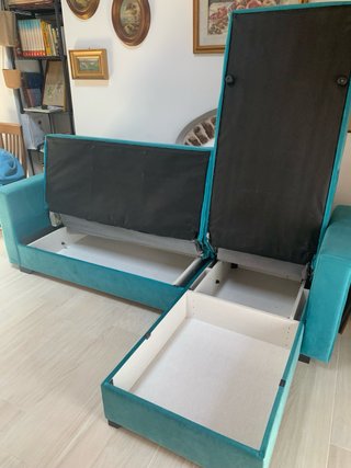 Divano letto angolare con contenitori