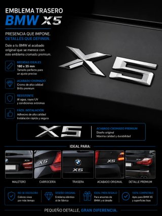 Emblema BMW X5 Cromado NUEVO