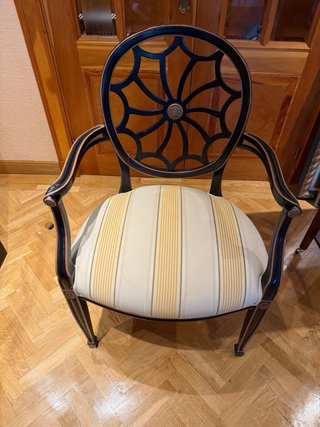 6 Sillas/Butacas Madera Roble Tapizadas