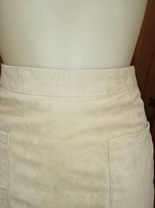 Falda Mango Piel Beige