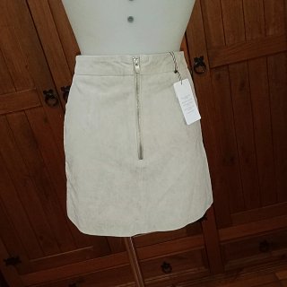 Falda Mango Piel Beige