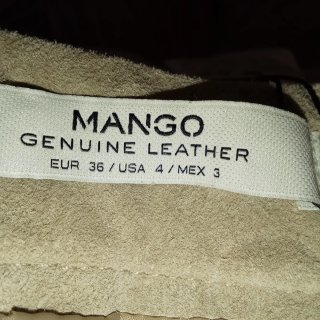 Falda Mango Piel Beige