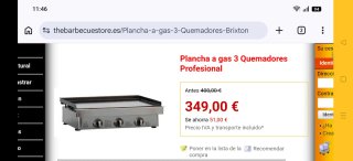 Plancha de cocina profesional