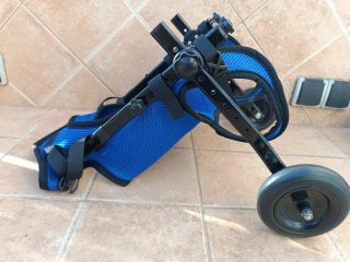 Silla de ruedas para perros y gatos (azul)