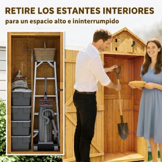 Armario Exterior Madera Cobertizo Jardín