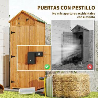 Armario Exterior Madera Cobertizo Jardín