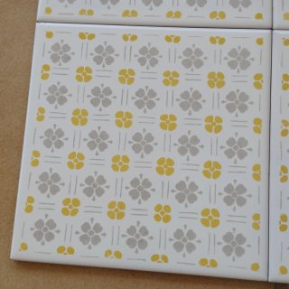 4 Azulejos Vintage Amarillo Sin Uso
