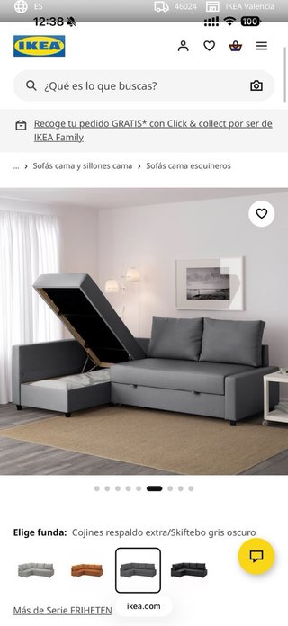Sofá Cama Gris Tela