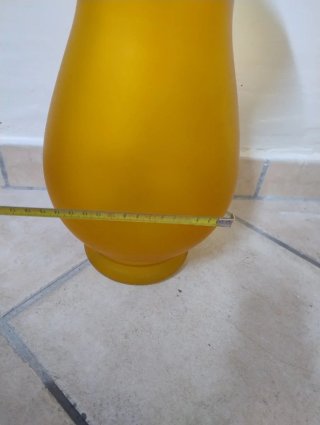 Vaso vetro satinato giallo ambra 38cm