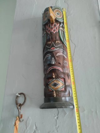 Lote 4 Máscaras Decorativas Madera/Cuero